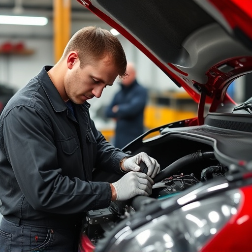 auto technician working