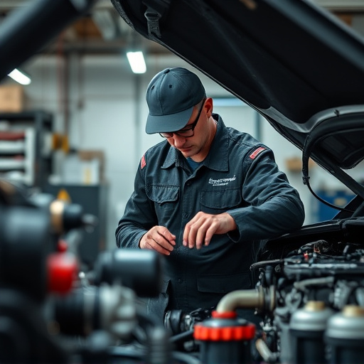 auto technician working
