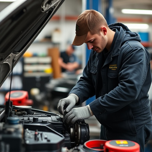 auto technician working