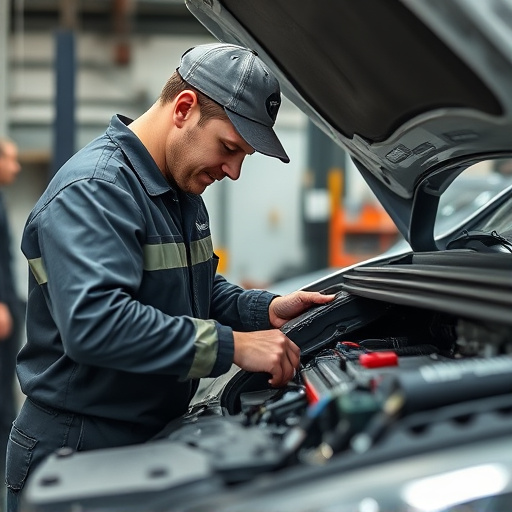 auto technician working