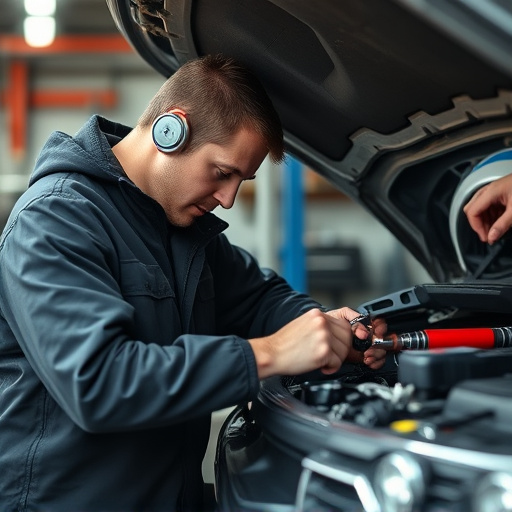 auto technician working