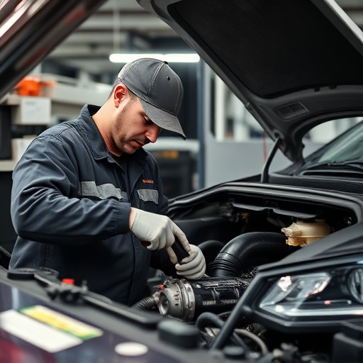 auto technician working