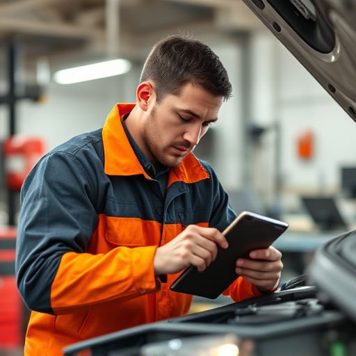 auto technician working