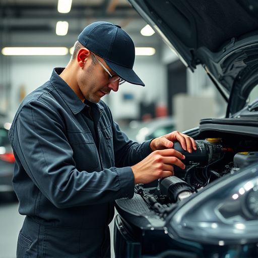 auto technician working