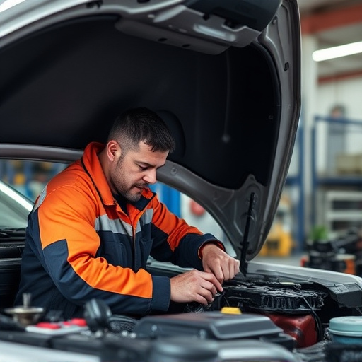 auto technician working