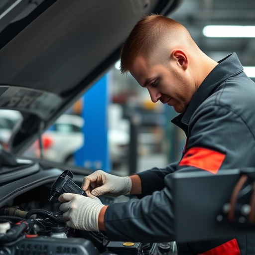 auto technician working