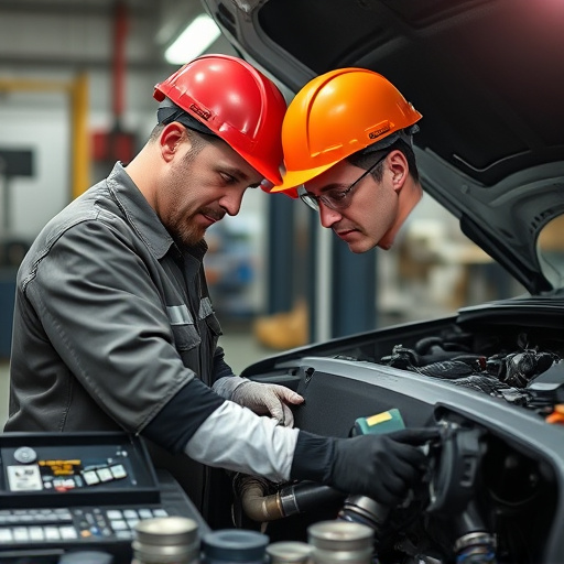 auto technician working