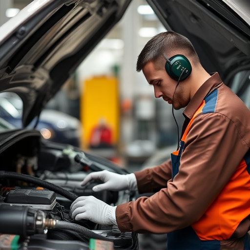 auto technician working