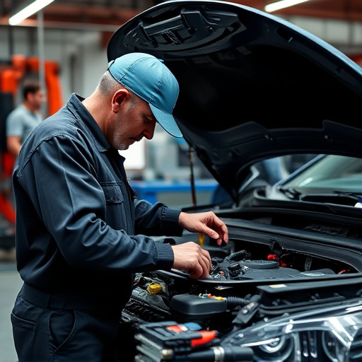 auto technician working