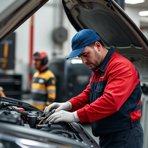auto technician working