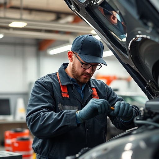 auto technician working