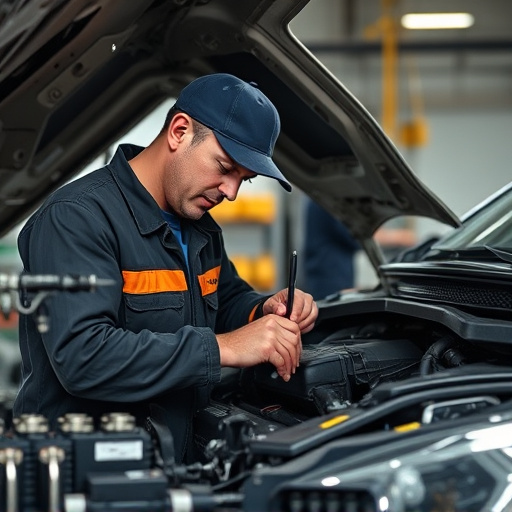auto technician working