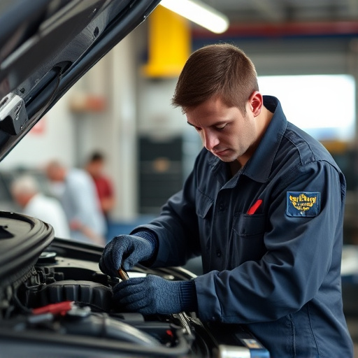 auto technician working