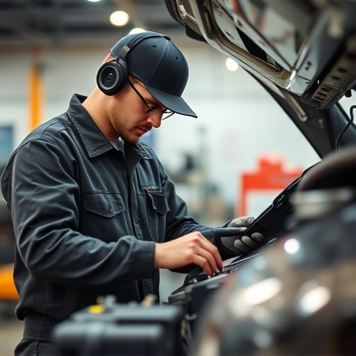 auto technician working