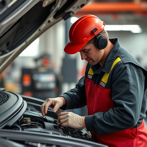 auto technician working