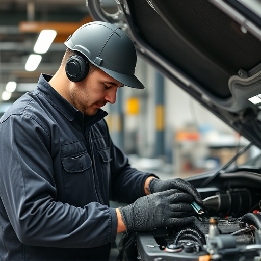 auto technician working