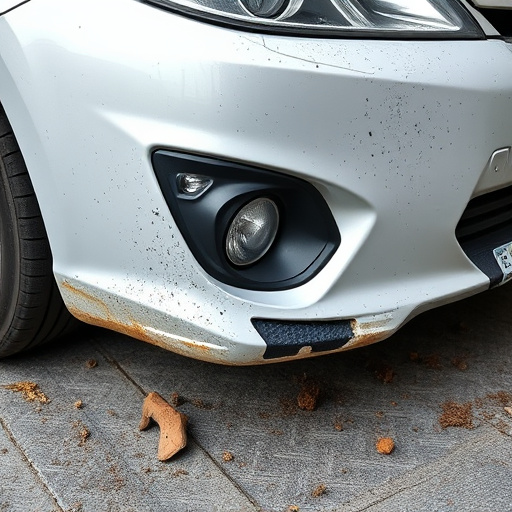 damaged car bumper