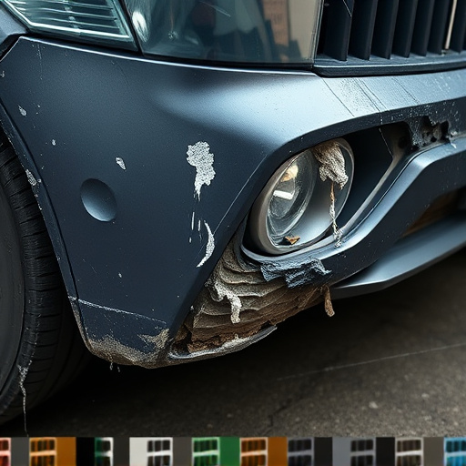 damaged car bumper