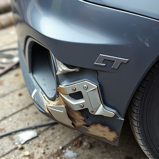 damaged car bumper