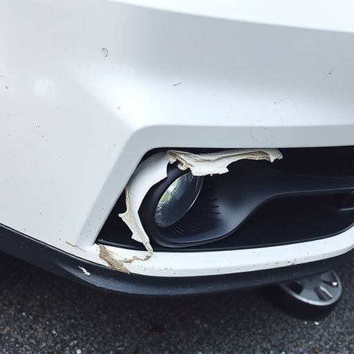 damaged car bumper