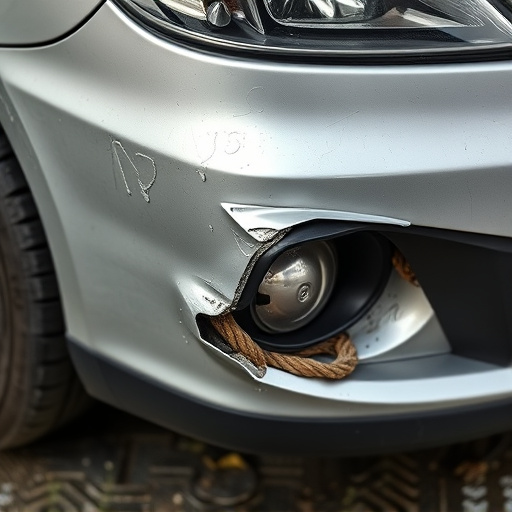 damaged car bumper