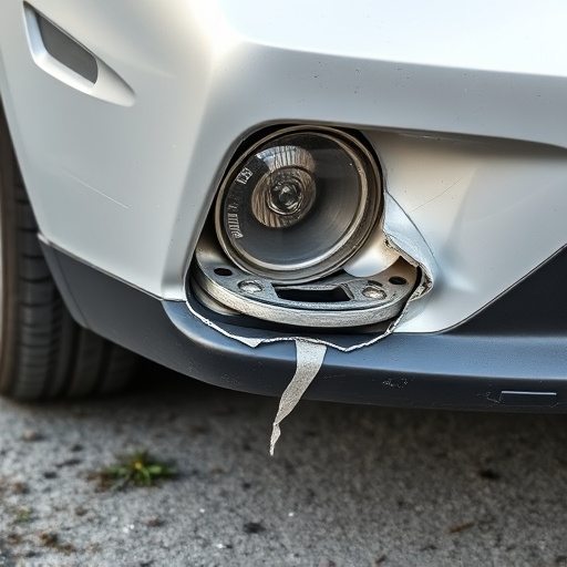 damaged car bumper