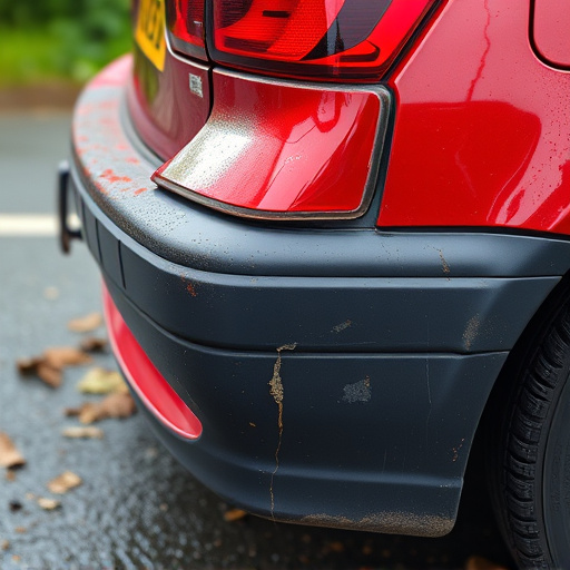 damaged car bumper
