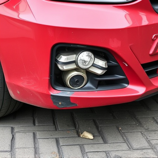 damaged car bumper