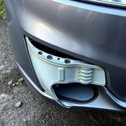 damaged car bumper