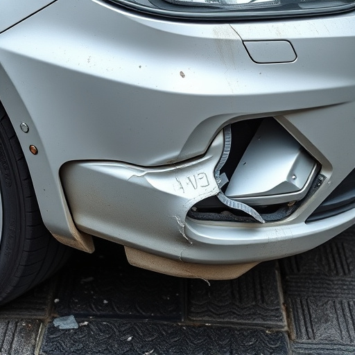 damaged car bumper