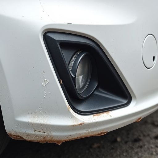 damaged car bumper