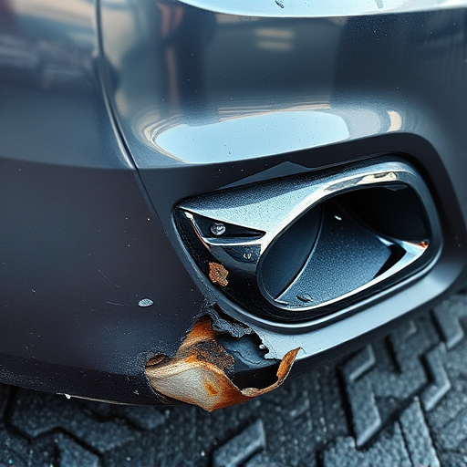 damaged car bumper