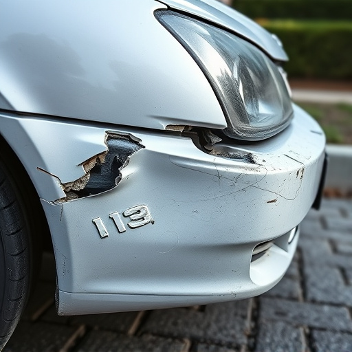 damaged car bumper