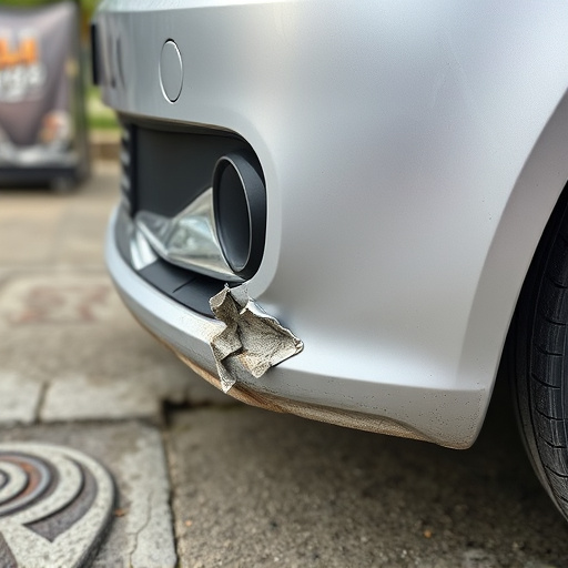 damaged car bumper