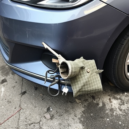 damaged car bumper