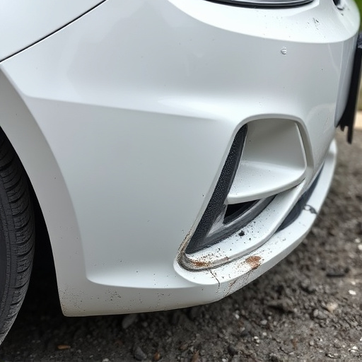 damaged car bumper