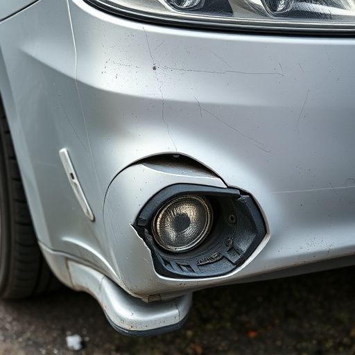 damaged car bumper