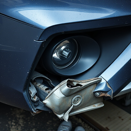 damaged car bumper
