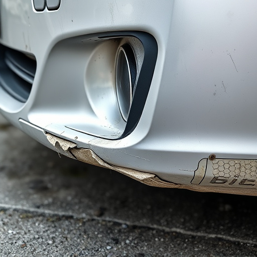 damaged car bumper