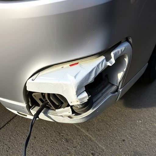 damaged car bumper
