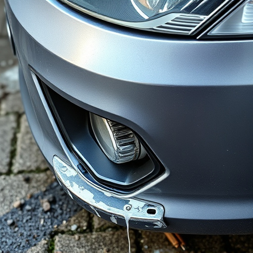 damaged car bumper