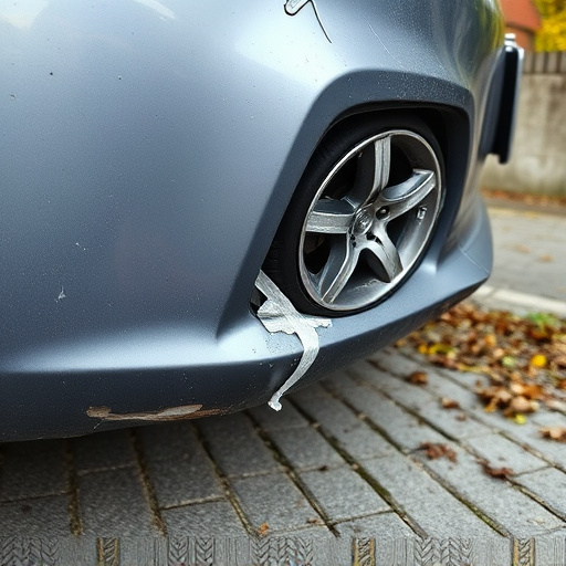 damaged car bumper