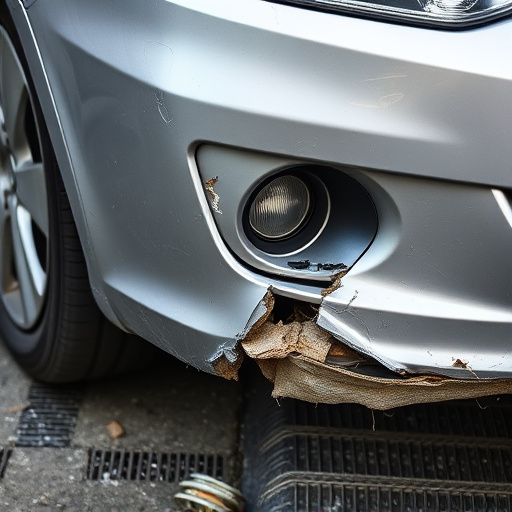 damaged car bumper