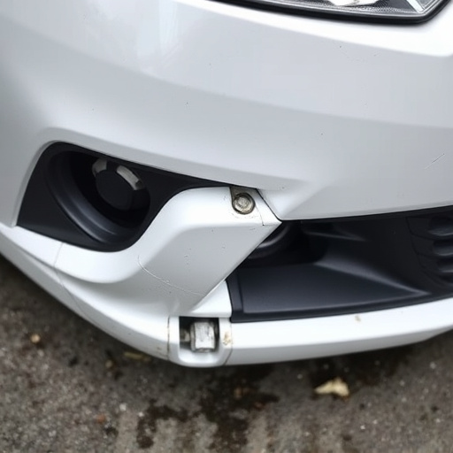 damaged car bumper