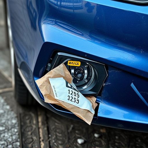 damaged car bumper