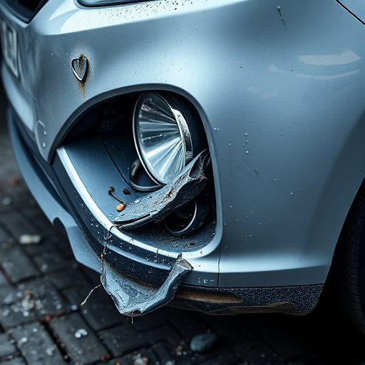 damaged car bumper