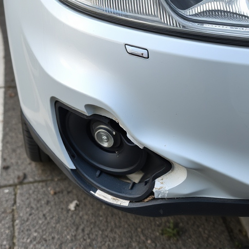 damaged car bumper