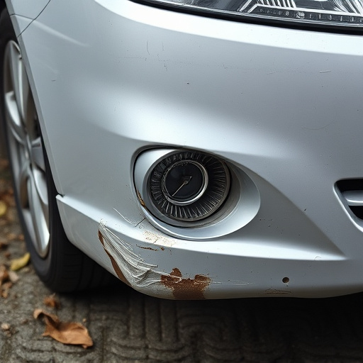 damaged car bumper