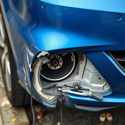 damaged car bumper