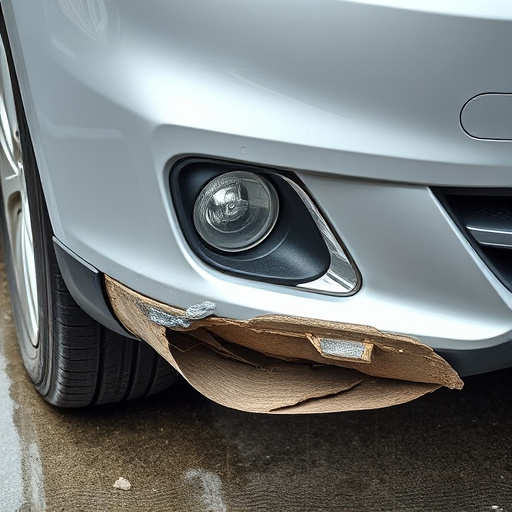 damaged car bumper
